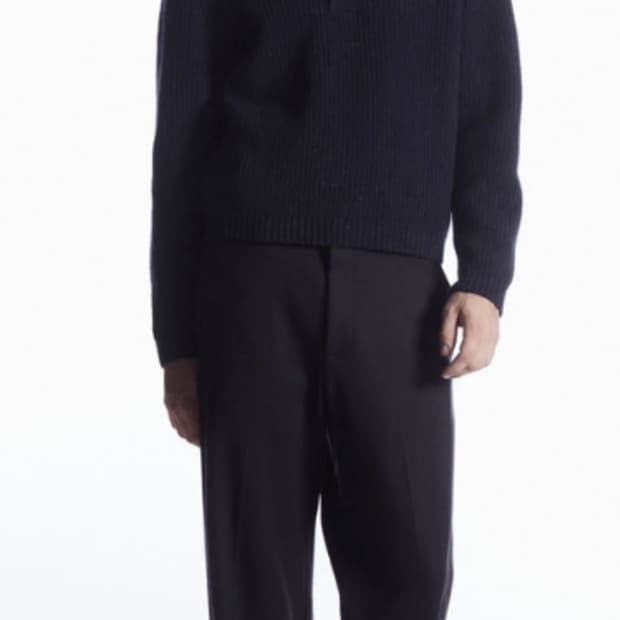 [L] COS 리브드 울 캐시미어 블렌드 폴로 셔츠