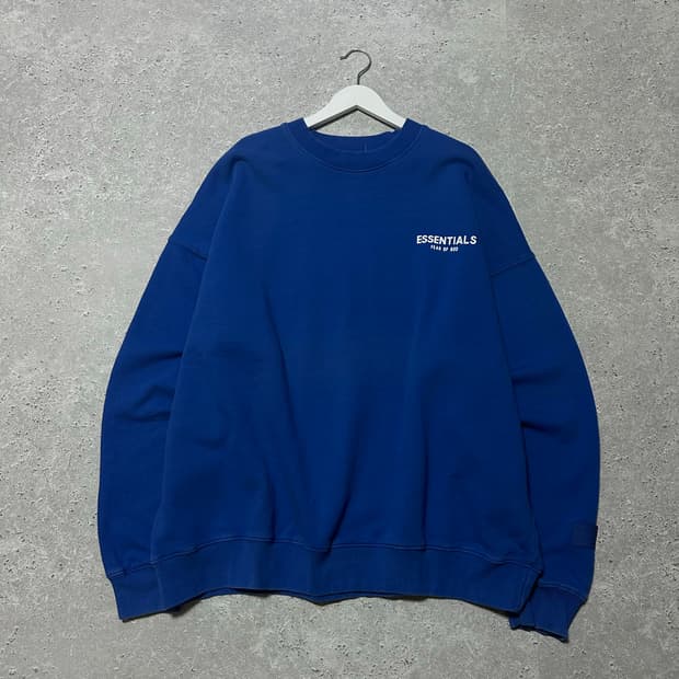 피어오브갓 에센셜 X TMC CRENSHAW 블루 맨투맨