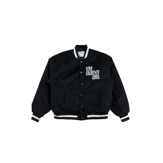 노매뉴얼 바시티 자켓 블랙