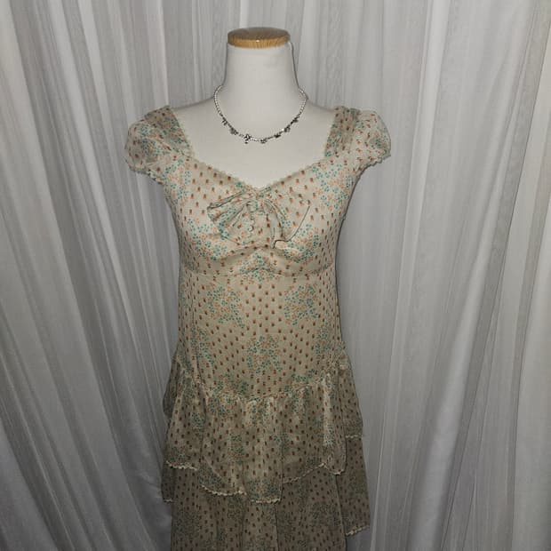 olive des olive 빈티지🌷 튤립 가든 리본 퍼프 드레스