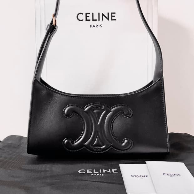 [S급/정품] 셀린느 퀴르 트리옹프 숄더백 가방 블랙