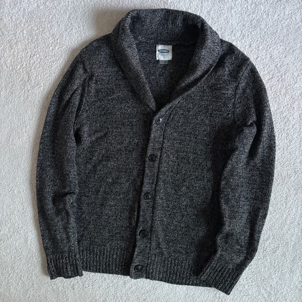 일본빈티지 old navy 무채색 차콜 니트 가디건