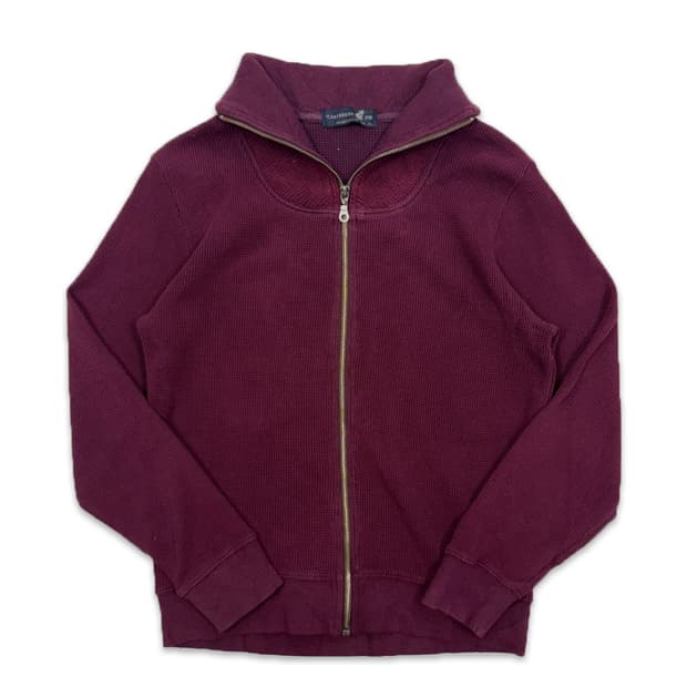 빈티지 CARIBBEAN JOE 버건디 니트 집업