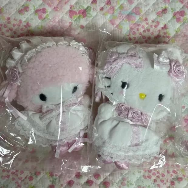 일괄) 산리오 화이트 프릴 웨딩 시리즈 마스코트 키티 헬로키티,피아노