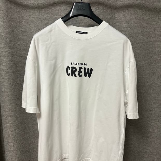발렌시아가 크루 로고 반팔 화이트 (S/105)