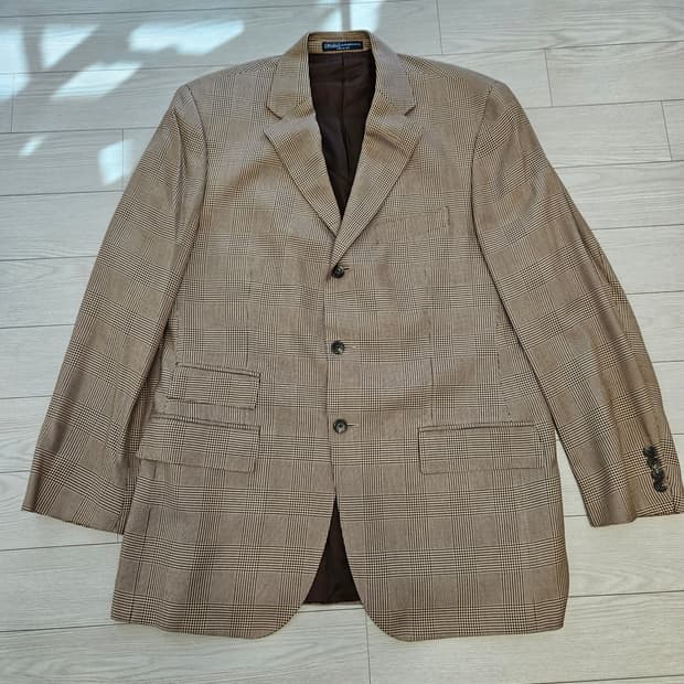 폴로 글렌체크 3버튼 블레이져 42R (103~105)