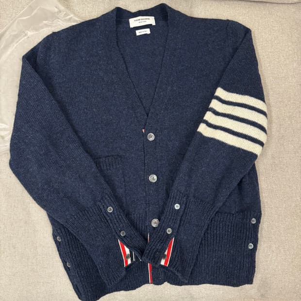 톰브라운 셰틀랜드 울 가디건 네이비 3