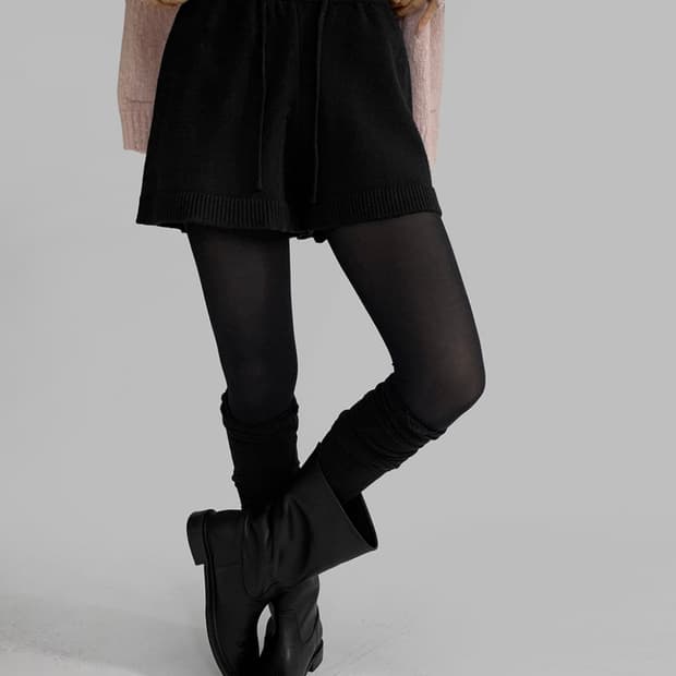 매니크 울 니트 반바지 블랙
