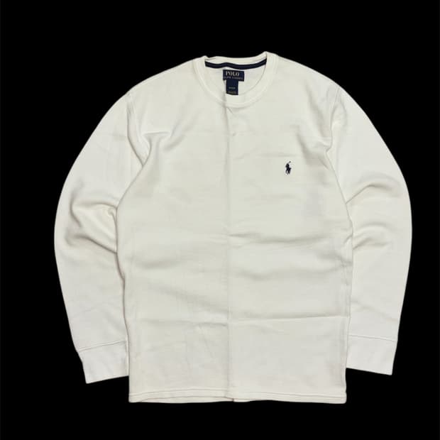 폴로 랄프로렌 화이트 와플 롱슬리브