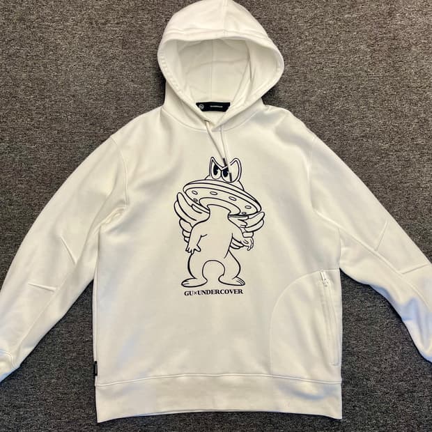 [100] GU X 언더커버 화이트 후드티 L 