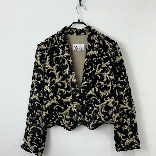 90s EXPOSE 자가드 패턴 자켓 (MADE IN USA)