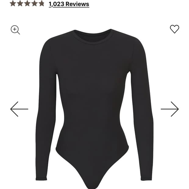 새상품) SKIMS 스킴스 블랙 롱 슬리브 바디수트