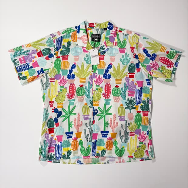 짓먼 빈티지 로스 캑터스 캠프 셔츠 멀티컬러