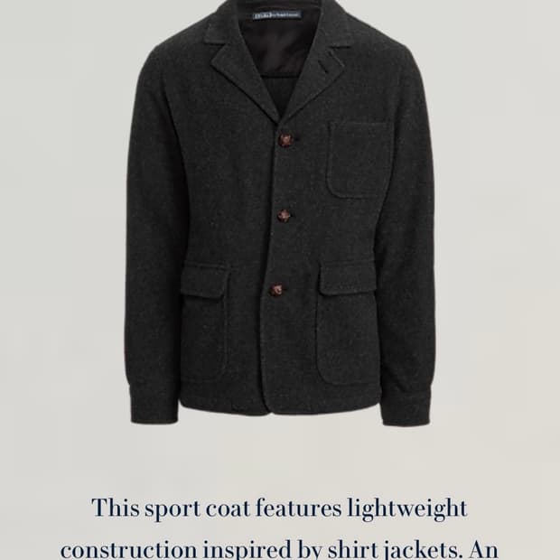 폴로 랄프로렌 울 스웨이드 코트 (40R)