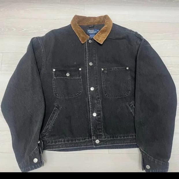 폴로 덩가리 블랙 빈티지자켓 L 