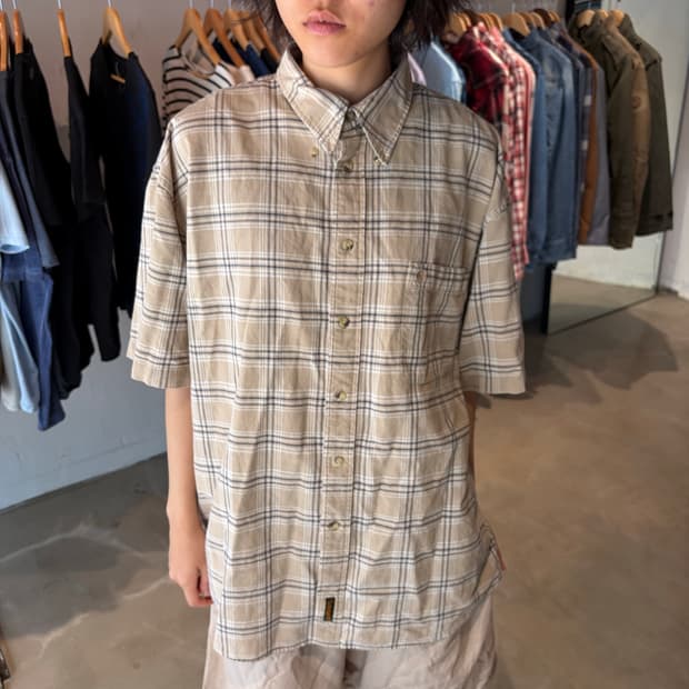Timberland 체크 반팔 셔츠 L
