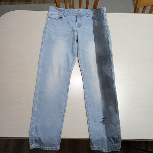 34 DIVA JEANS 스판 슬림일자 연청 커스텀 34-559