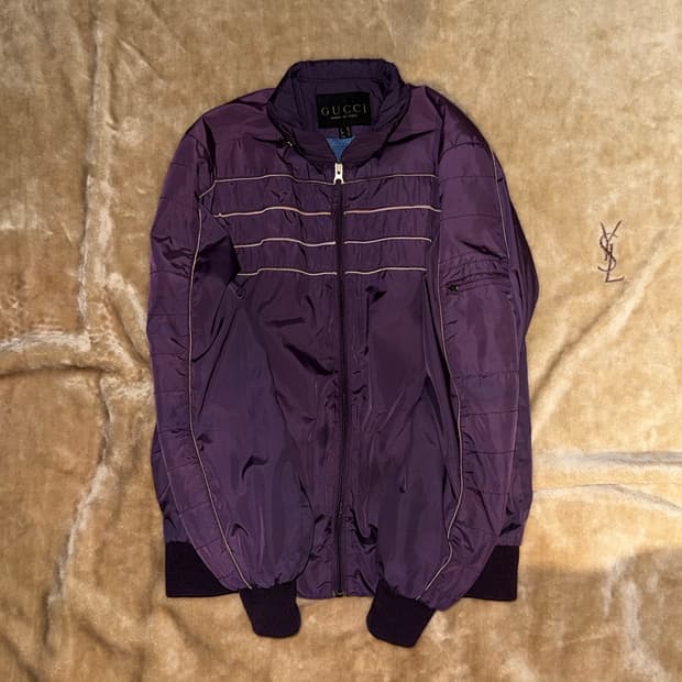 GUCCI 퍼플 나일론 자켓