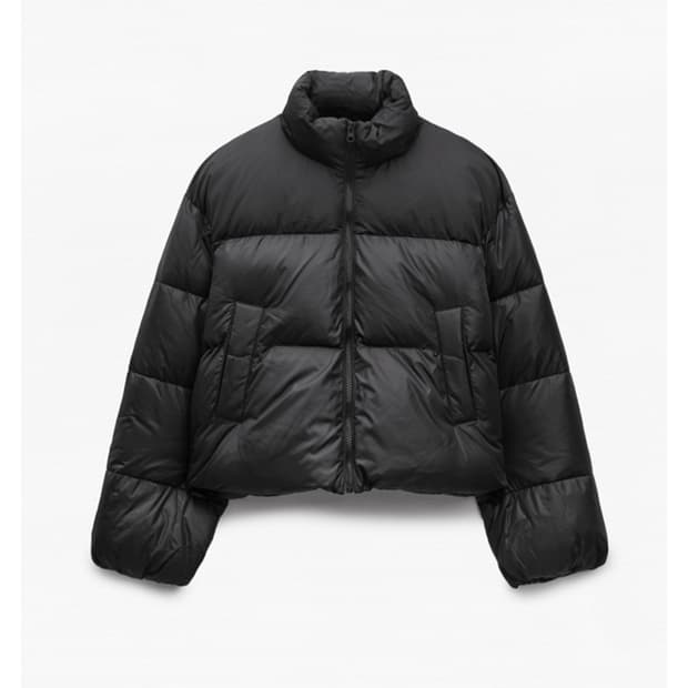 미쏘 하이넥 크롭 패딩