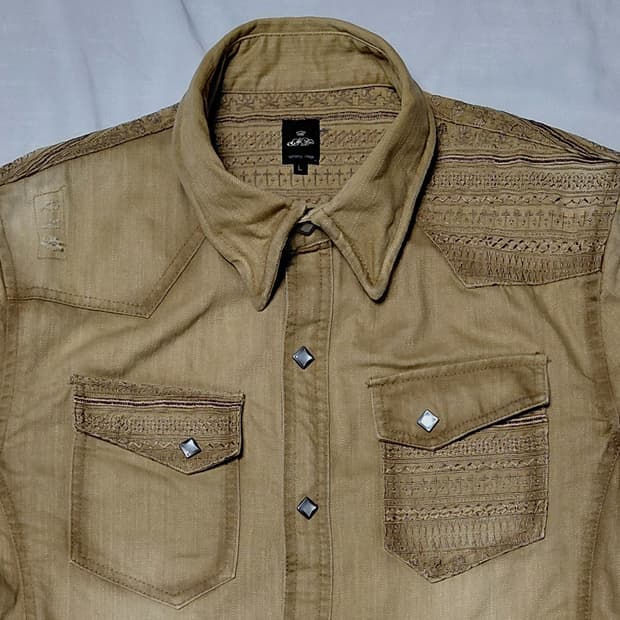 [M~L] 일본 빈티지 semantic design 자수 웨스턴 셔츠