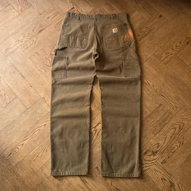 [34]칼하트 USA 빈티지 워싱 다크브라운 싱글니 카펜터 워크 팬츠