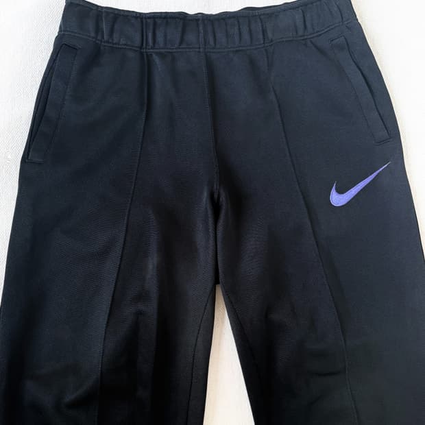 나이키 올드스쿨 블랙 연보라 스우시 츄리닝 바지