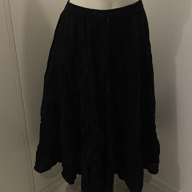 검정색 블랙 롱 스커트 빈티지