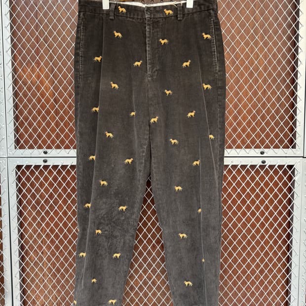 브룩스브라더스 도그자수 코듀로이 팬츠 브라운 34