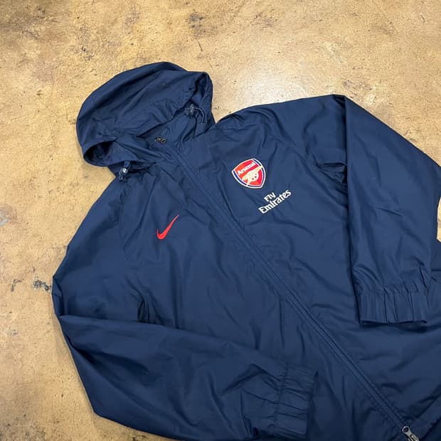 [정품/M] 나이키 아스날 바람막이 후드 네이비 b10