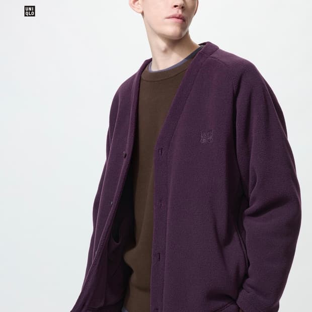 [XL] 유니클로x니들스 플리스 오버사이즈 가디건 퍼플
