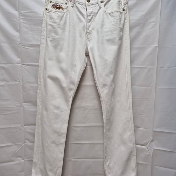 폴로 화이트 데님팬츠