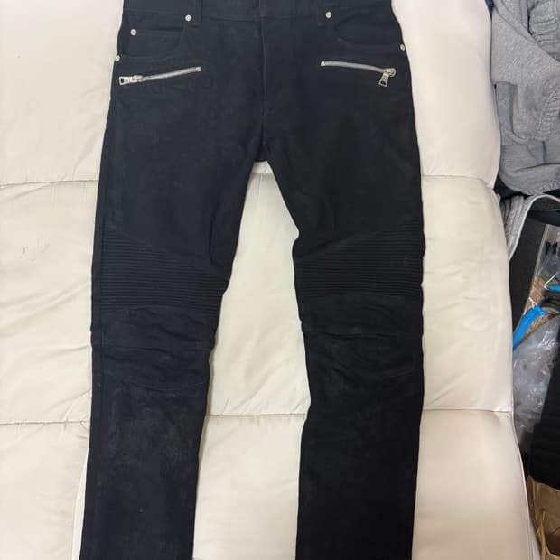 (정품)Balmain 발망 코팅 바이커진 32 코팅데님팬츠