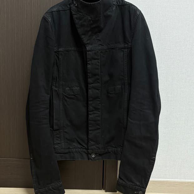 릭오웬스 슬레이브 데님자켓 블랙 xs