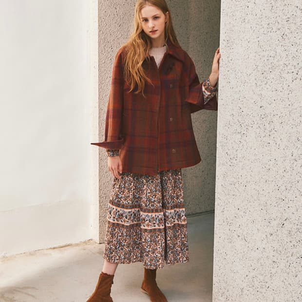 써스데이아일랜드 루즈핏 숏기장 핸드메이드 코트