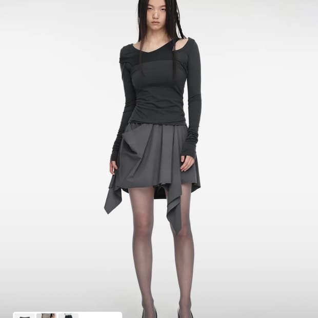 나체 FLOW DRAPING SHORTS CHARCOAL
