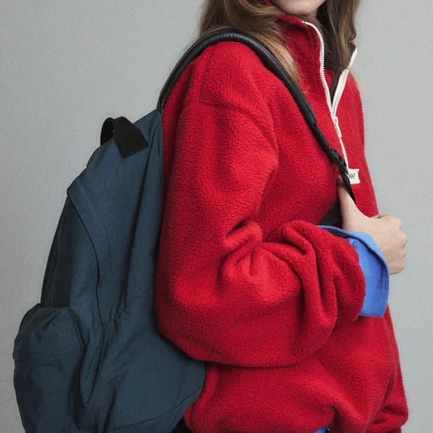 노앙 COLOR BLOCK HALF-ZIP FLEECE RED 후리스