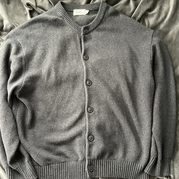 커스텀어클락 소프트 라운드 가디건 차콜 L