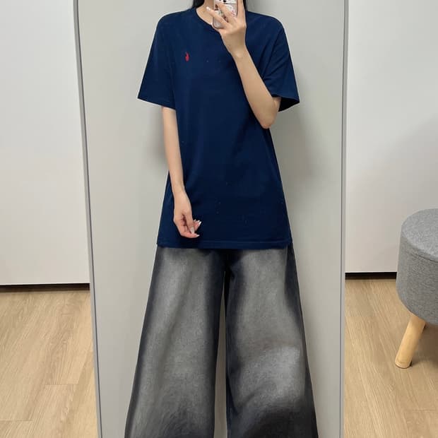 폴로 랄프로렌 레드 포니 네이비 반팔 티셔츠