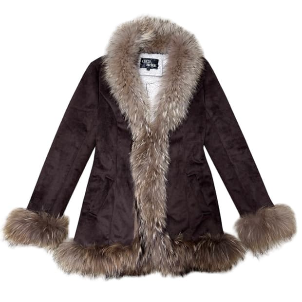 세실맥비 락 펑크 스웨이드 퍼 브라운 자켓