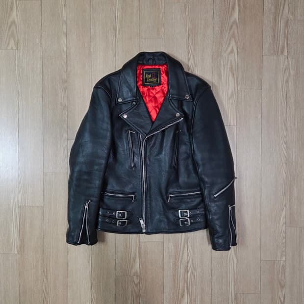 ECHTES LEDER 블랙 레더 라이더 재킷