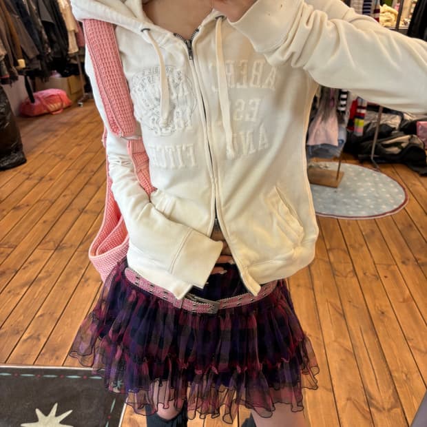 아베크롬비 크림 투웨이 후드집업