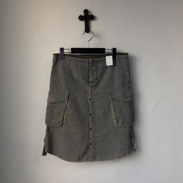 Stripe pattern cago midi skirt