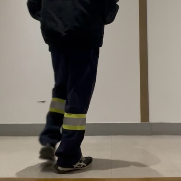 칼하트 fr 리플렉티브 스카치 네이비 싱글니 카펜터 워크 팬츠 34