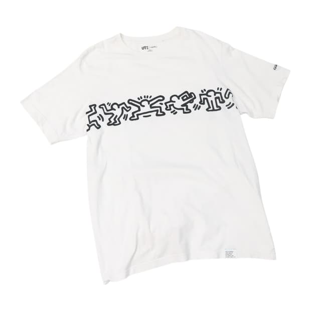 UT 키스 해링 그래픽 화이트 반팔 티셔츠 (XL)