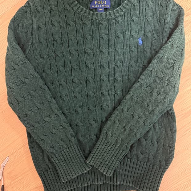 폴로 그린 꽈배기 니트 키즈 s