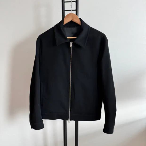 무신사 스탠다드 남성 블랙 미니멀 블루종 자켓 M