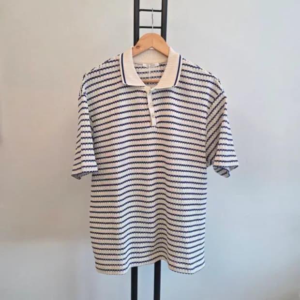 자라 남성 새상품 스트라이프 니트 카라티 2XL