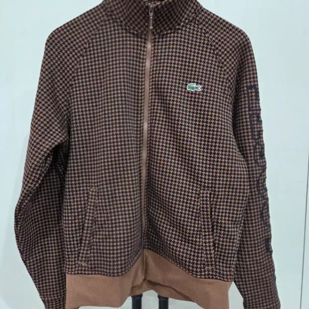 라코스테 유니섹스 하운드투스 무늬 기모 집업 자켓M
