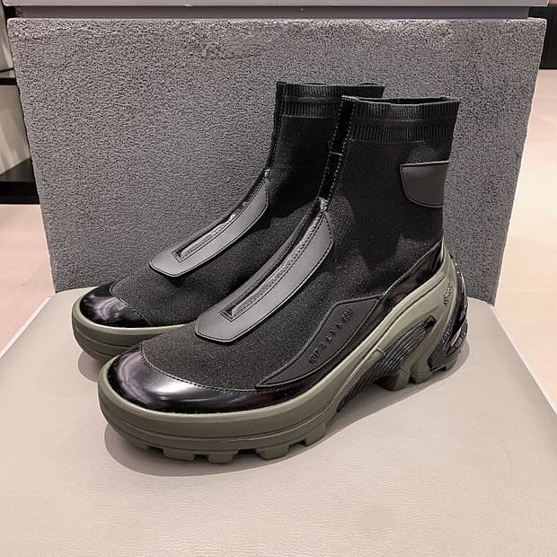 알릭스 남성 블랙 카키 비브람솔 니트 앵클부츠