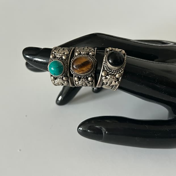 인도 메탈 원석 링